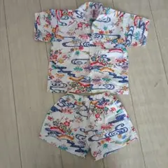 子供用和風シャツとショートパンツセット