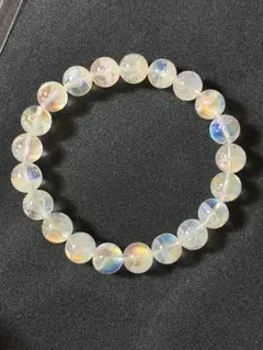 ✿最高級美品✿ホワイトラブラドライト虹のように輝くクォーツブレス