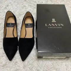 ランバン パンプス スエード チャンキーヒール 黒 22.5㎝のサムネイル