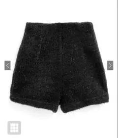 グレイルラメシャギーショートパンツ ブラック