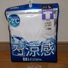IGNIO -2°C涼感 VネックTシャツ L ホワイトのサムネイル