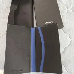 ANA 手帳カバー ブラック×ブルー