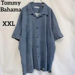 ★トミーバハマ XXL 100%シルク　ボタニカル柄　半袖シャツ オープンカラー