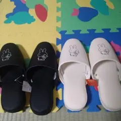 ミッフィー スリッパ ブラック ホワイト