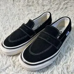 vans アナハイム　ローファー　スエード　スリッポン　ブラック