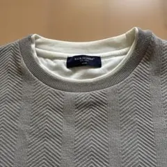 BACK NUMBER ヘリンボーン柄 フェイクレイヤードTシャツ Mのサムネイル