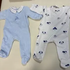 Jacadi ロンパース 1M 水色・白のサムネイル