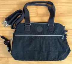 キプリング 2way ショルダーバッグ ボストン モンキーチャーム付 ブラック