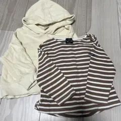 フード付きパーカーとボーダーTシャツセット