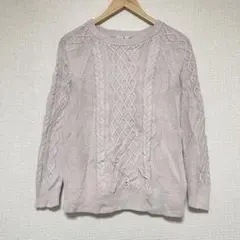 GAP 【S】ギャップ ケーブルニット セーター ピンク 冬服