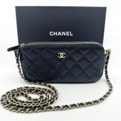 【美品】CHANEL シャネル チェーンショルダーバッグ ラムスキン マトラッセのサムネイル
