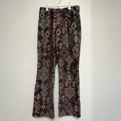 幾何学模様 フレアパンツ