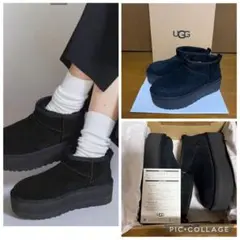 UGG/CLASSIC ULTRA MINI PLATFORM 黒　25センチ