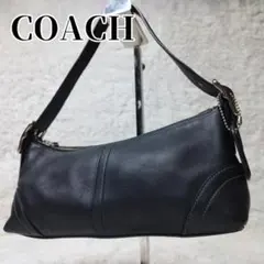 【美品】COACH コーチ ワンショルダーバッグ アクセサリーポーチ レザー 黒