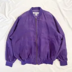デッドストック未使用品？ 80'sビンテージリバーシブルシルクブルゾンジャケット ヴィンテージ ビッグシルエット シルクブルゾン ジャケット【1980's