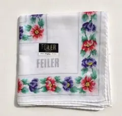 FEILER フェイラー アネモネ柄ハンカチ／ブルー【新品／未使用品