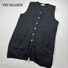 TRUSSARDIトラサルディ ニットベストジレ Vネック グレー ウール Lのサムネイル