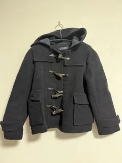 アダムエロペダッフルコート フード付き　黒　濃紺