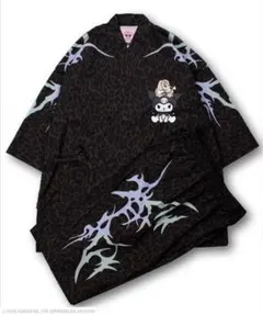 タグ付　ガルフィー×クロミコラボ レオパード柄甚平 L　刺繍　中型犬　黒　最安値