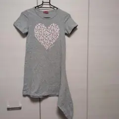 Sister　Jenni グレー ハート模様 半袖ワンピース