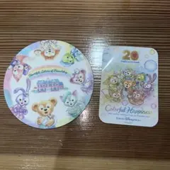 ダッフィーアンドフレンズ20周年コースターとステッカー