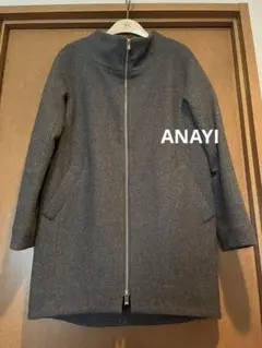 ANAYI グレー ハーフコートダブルジップ36