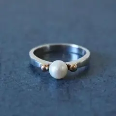 スタージュエリー K10×925 パール コンビリング