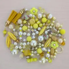 コネクター＆チャーム イエロー系 76個 ハンドメイド 匿名配送