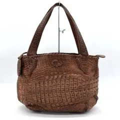 【IBIZA】トートバッグ　シャムクロコダイル　オーストリッチ　ステッチ