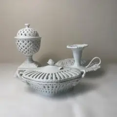 ホワイト陶磁器 置物セットのサムネイル