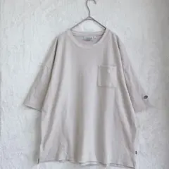 ディスカス|メンズ・半袖カットソー【XL】ロゴ　胸ポケット　グレージュ　男女兼用のサムネイル