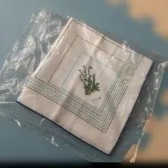 花柄刺繍 コットンハンカチ