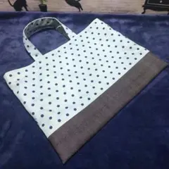 ドット水色　レッスンバック　絵本バック
