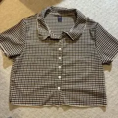 Dazy 半袖シャツ ブラウス　チェック柄　レディース