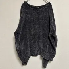 【GU】ジーユー (L) 中厚手 ボアニット オーバーサイズ ロングスリーブ