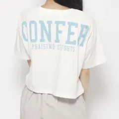 ピンクラテ バックカレッジロゴTシャツ
