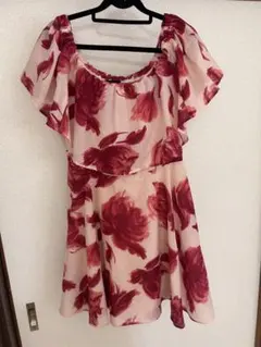 rienda 花柄フレアワンピース オフショルダー