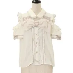 【LIZLISA】BIGリボンオープンショルダーブラウス