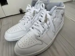 NIKE エアジョーダン1 ミッド ホワイト/ウルフグレー 28cm