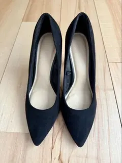 黒 スエード調 ハイヒール