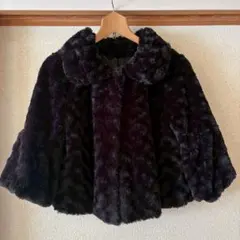 フェイクファー ショートコート ボレロ ブラック レディース アウター