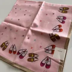 【 新品 未使用 】 CELINE セリーヌ 靴柄　マカダム　ハンカチ ピンク