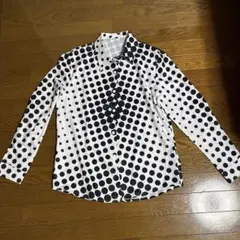 白黒ドット柄 長袖シャツ