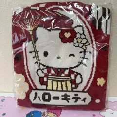 ハローキティ 和風デザイン ニットバッグ 赤 サンリオのサムネイル
