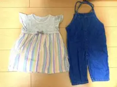 美品⭐︎ワンピースとデニムオーバーオールセット