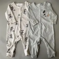 H&M ミッキーマウス柄ロンパース 2着セット