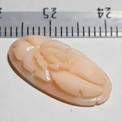 レア！インドネシア ボーンカービング ルース お花模様 彫刻 天然 骨