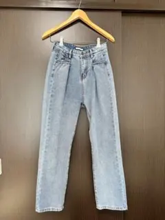 ライトブルー ストレートデニム ハイウエスト