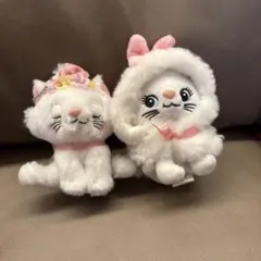 ディズニーストア おしゃれキャット マリー ぬいぐるみ キーチェーン 2個セット