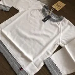 新品★可愛い長袖Tシャツカットソー 120cm 白 マリン